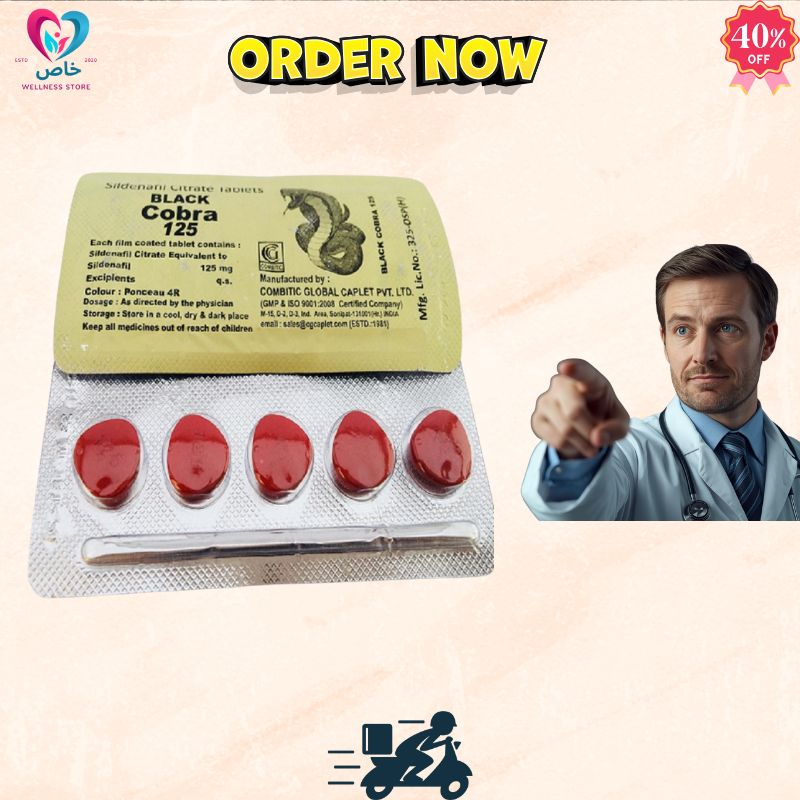 Bl@ck C0br@ 125mg Comb@tic Indian For Men - Pack of 20